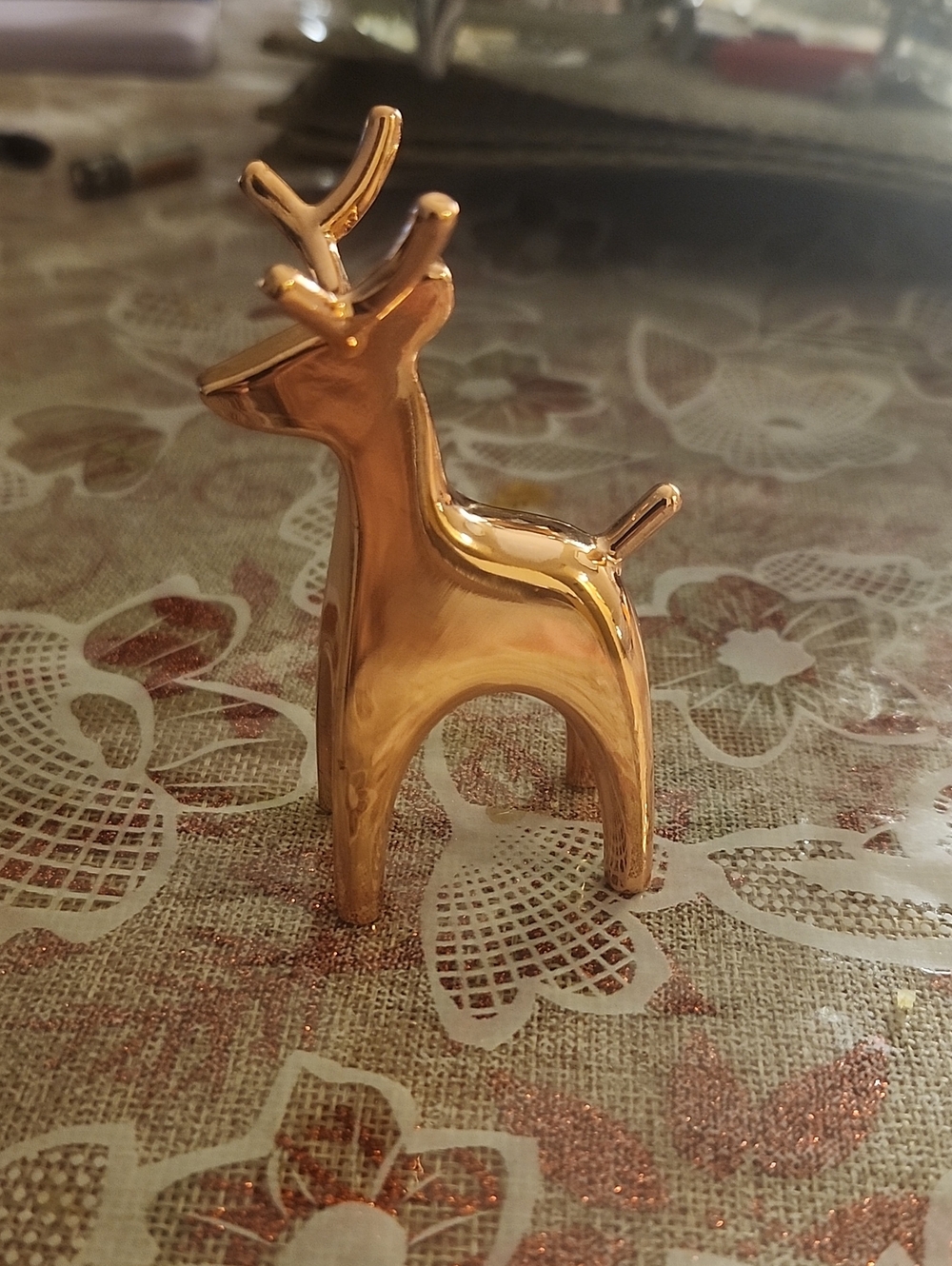 Vintage Umbra Reindeer Ring Holder 3.5" Copper